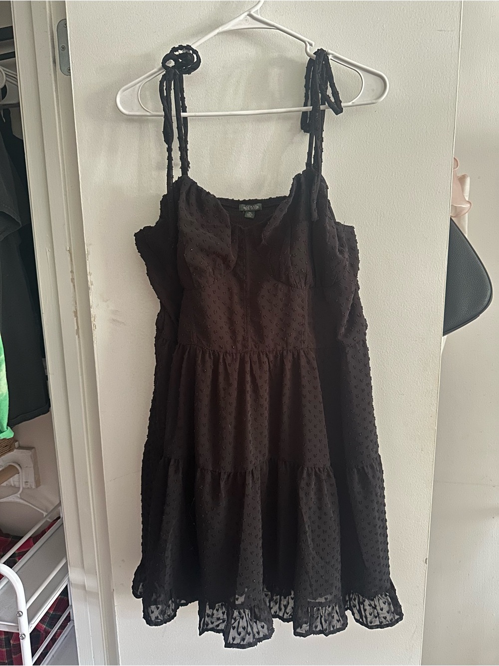 Black Wild Fable Babydoll Mini Dress | Floral Texture | XXL